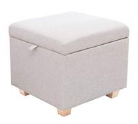 Coffre à jouets ottoman de rangement - Pouf cube rembourré avec housse en tissu de lin pour salon et chambre d'enfant