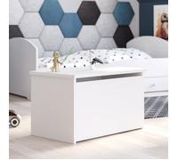 Coffre à jouets pour enfants - DARIA - Boîte de rangement - Vérin pneumatique - BLANC