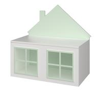 Coffre à jouets Vipsali 56 x 60 x 33 cm vert menthe blanc