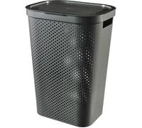 CURVER Coffre a linge 60L Infinity Dots - Plastique recyclé - Gris