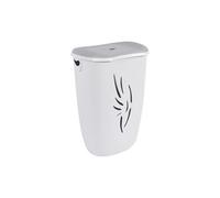 coffre a linge flora 40 l - gris béton et blanc cérusé - 40 x 30 x 57 cm - eda plastique