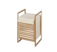 Coffre à linge - WENKO - Acina - Bois d'acacia massif - Capacité 40L - Design scandinave