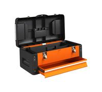 Coffre à outils en acier orange 497 x 253 x 23 cm avec tiroir compartiment supérieur poignée boîte à outils robuste