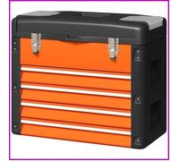 Coffre à outils vide - HOMCOM - 4 tiroirs + rangement supérieur - Acier/Plastique - Orange