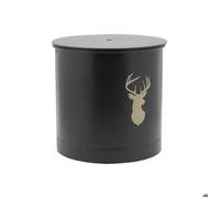 Coffre à pellets à roulettes en métal métal noir cerf