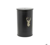 Coffre à pellets laqué métal noir cerf