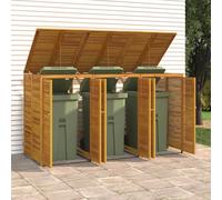 Coffre à poubelles pour 3 tonnes 210x89x117 cm bois massif acacia
