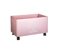 Atmosphera Coffre à jouets Box Storage Clair Enfants à roulettes Rose