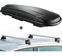 Coffre à skis JUXT400 + porte-skis en aluminium VDPCRV107A compatible avec VW Polo Cross 5 portes à partir de 2014