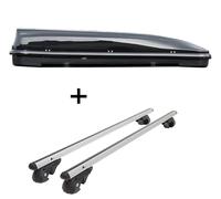 Coffre à skis MAA460 460Ltr noir brillant + porte-bagages en aluminium VDP004L compatible avec la BMW Série 5 Touring Combi E39 97-04