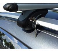 Coffre à skis noir VDP JUXT 600 lit + porte-bagages en aluminium compatible avec VW Golf V Variant 1K 07-10