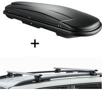 Coffre à skis VDPJUXT600 + porte-skis en aluminium VDPCRV120 compatible avec Renault Clio IV break à partir de 13 ans