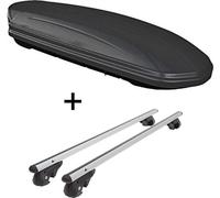 Coffre à skis VDPMAA460 460Ltr noir mat verrouillable + porte-bagages en aluminium VDP004XL compatible avec Toyota RAV4 ab 13