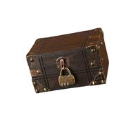 Coffre à trésor vintage en bois sur le thème des pirates avec code secret pour rangement mystérieux et décoration de la maison, usage quotidien, décoration d'intérieur