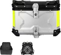 Coffre arrière de moto, capacité 45L, construction étanche, 45L X argent