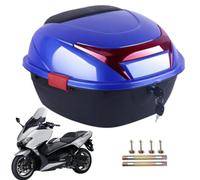 Coffre arrière de moto, design ergonomique, étanche, bleu, Voir description | Rangement avec socle intégré pour ranger des vêtements, des chaussures et des chapeaux lors de l'équitation, des voyages