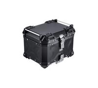 VEVOR Top Case pour Moto 55 L, Valise Porte-bagages Universel en Alliage d'Aluminium avec Doublure en Cuir, Coffre Arrière de Moto Amovible et Étanche, avec Serrure et Coussin de Dossier, pour Scooter