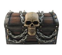 Coffre au trésor de la Terreur à pointes tête de mort et chaînes du Pirate Coffre Boîte à bijoux 6 en.