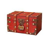 Coffre Au Trésor en Bois Vintage: Petit Coffre Au Trésor Vintage, Coffre Au Trésor de Pirate, Boîte à Bijoux avec Couvercle Pour Anniversaire D'enfant, Tirelire Avec Cadenas, Cadeau Fait Main