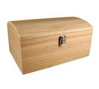 Coffre avec couvercle bombé en bois - 30 x 20 x 15 cm G
