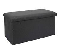 Home Deco Factory - Coffre banc pliable Atome HD0471 - Rangement et assise confortable - Gris foncé
