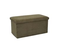 HOME DECO FACTORY Coffre banc pliable HD0535 côtelé – Rangement pratique et confort 76x38x38 cm Vert