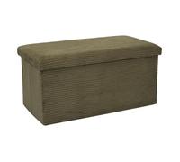 HOME DECO FACTORY Coffre banc pliable HD0535 côtelé – Rangement pratique et confort 76x38x38 cm Vert