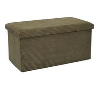 HOME DECO FACTORY Coffre banc pliable HD0535 côtelé – Rangement pratique et confort 76x38x38 cm Vert