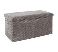 Home Deco Factory - Banc coffre pliable Scott - Côtelé - Gris - 76 x 38 x 38 cm