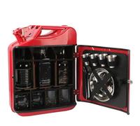 Coffre-Bar à Whisky Design Fût de Noël, Mini Coffre à Liqueurs Portable avec Serrure - Cadeau Personnalisé pour Homme, Bar pour la Maison et Le Bureau(Red)