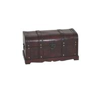 Coffre bois de décoration Valence aspect antiquité 30x57x29cm rond Marron G