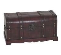 Coffre bois de décoration Valence aspect antiquité 30x57x29cm rond