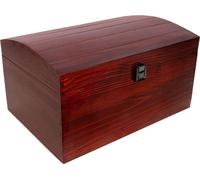 Coffre Boîte de Rangement - Creative Deco - Bois Rouge - 34,5 x 25 x 19,2 cm - Fermoir - Couvercle Courbé