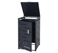 Coffre Cache Poubelle En Acier Galvanisé Anthracite 103x60x62 Cm Abri Pour Poubelle 80 À 120 Litres Verrouillable 04_0005707 Multicolore