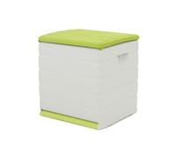 Plastiken Coffre Cadenassable Avec Roulettes - 190 L - Fonctionnel Et Esthétique - Beige Et Pistache