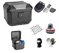 Coffre carré Monolck+plaque + filet Givi pour 1 casque intégral / jet + accessoires 38 l inserts gris pour moto - Cooter avec porte-bagages compatible avec VICTORY JUDGE 1731