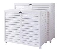 COFFRE CLIM - Cache Climatiseur Extérieur Bois Composite Imputrescible PELICAN - Caisson Climatisation Anti-Insectes et Moisissure, Montage Facile - Conception Française - Couleur Blanc - Taille M