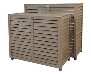 COFFRE CLIM - Cache Climatiseur Extérieur Bois Composite Imputrescible PELICAN - Caisson Climatisation Anti-Insectes et Moisissure, Montage Facile - Conception Française - Couleur Brun - Taille M