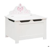 Coffre ""Couronne"" en bois 57x40cm blanc - Atmosphera createur d'interieur