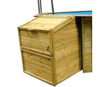 Coffre de filtration en bois pour piscine - Hauteur 1.46m