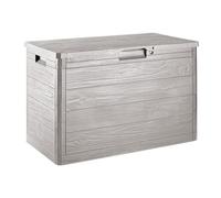 Coffre De Jardin 160l 77 X 44 X 53 Cm Gris Taupe Effet Bois Resine Anti Uv Haute Resistance Gel Et Intemperies Toomax Noir