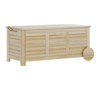 Coffre de rangement extérieur - Outsunny - 185L - avec roulettes et bâche intérieure - en bois - 110 x 50 x 50 cm - bois naturel