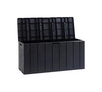 Coffre de jardin Banc robuste et vérouillable en résine 270L 117 5 45 56 cm anthracite