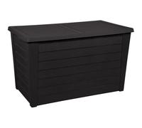 EDA - Coffre de Jardin Baya 250 L - Décor Bois - Rangement Extérieur - Anti-UV - Couvercle clipsable - Gris Anthracite - 97,5 x 54,7 x 60 cm 10291 G.Ant