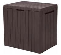 Coffre de jardin Boîte de rangement 113 L City Storage Box marron