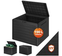Coffre de Jardin Casaria® Exterieur 190 L Anthracite - Caisse de rangement étanche - Malle avec poignées latérales pour Balcon