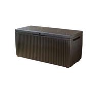 Coffre de jardin / coffre à coussins Springwood Keter plastique brun 123x53,5x57cm