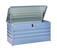 Coffre de Jardin en Acier 400 L avec Couvercle Verrouillable Bleu Cebrosa