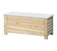 Coffre De Jardin En Bois Rootz - Coffre De Rangement Extérieur - Organiseur D'outils De Jardin - Vérins À Gaz - 110 X 50 X 50 Cm