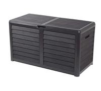 Malle de jardin - 420 litres - décor bois - Baya gris foncé EDA PLASTIQUES